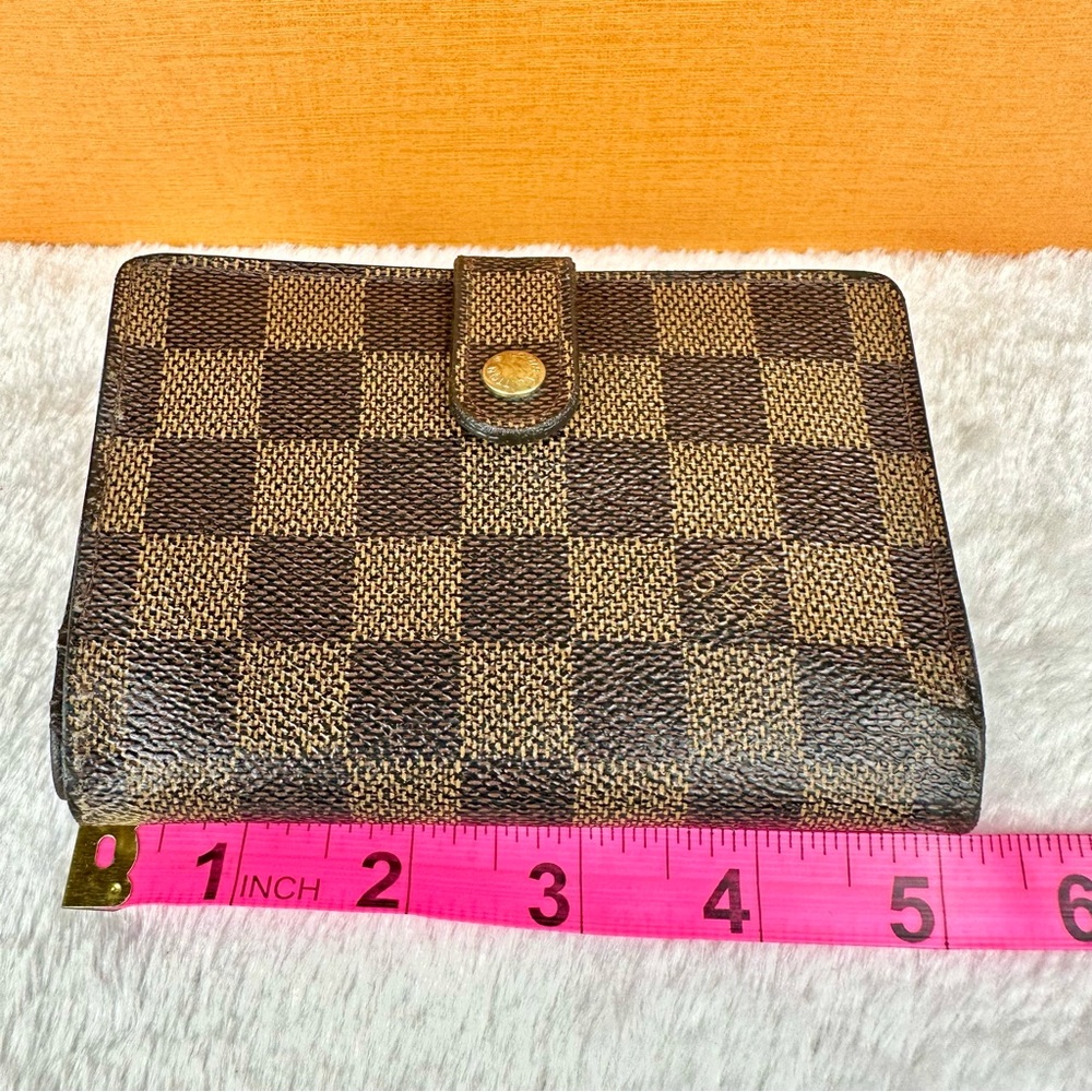Louis Vuitton Damier Ebene compact Kisslock wallet READ well used - Picture 11 of 12